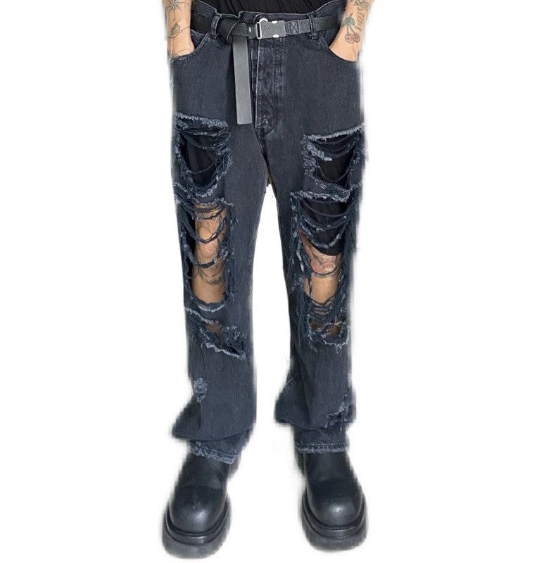 Ben Taverniti Unravel Project Oversize Shredded Jeans Size US 32 / EU 48 - 1 Thumbnail
