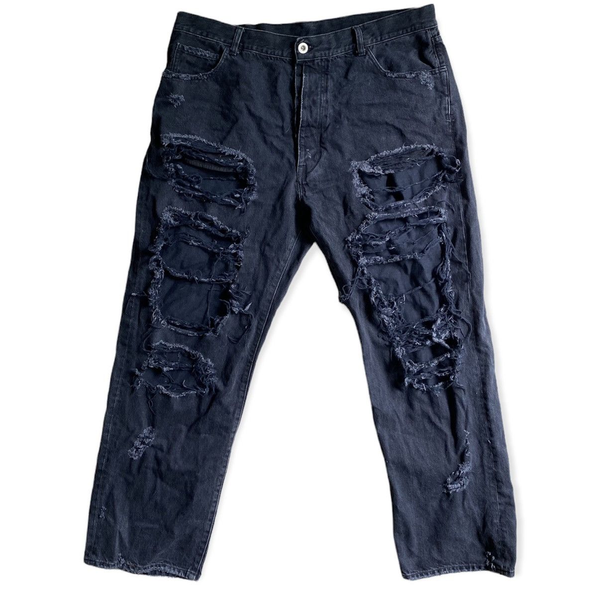 Ben Taverniti Unravel Project Oversize Shredded Jeans Size US 32 / EU 48 - 6 Thumbnail