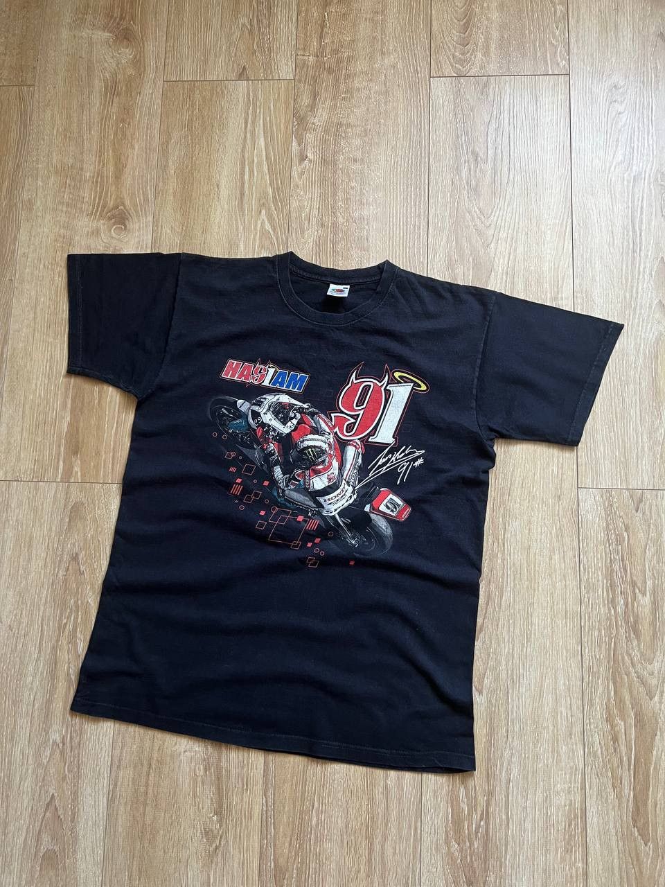 Vintage Vintage Haslam Has1am 91 Moto Racing T-Shirt Size US L / EU 52-54 / 3 - 1 Thumbnail