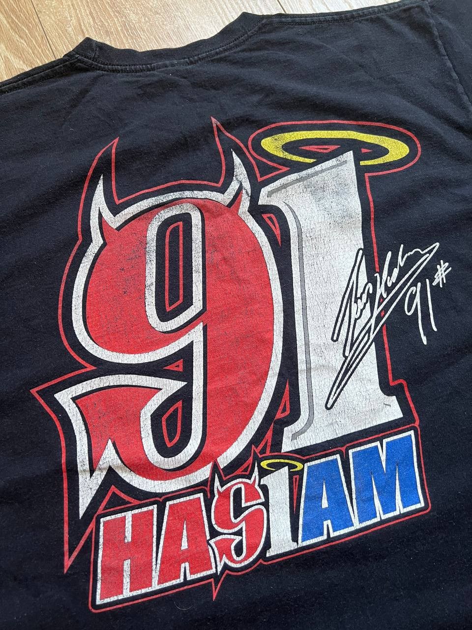 Vintage Vintage Haslam Has1am 91 Moto Racing T-Shirt Size US L / EU 52-54 / 3 - 8 Thumbnail