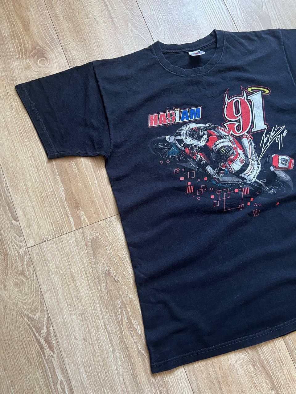 Vintage Vintage Haslam Has1am 91 Moto Racing T-Shirt Size US L / EU 52-54 / 3 - 2 Thumbnail