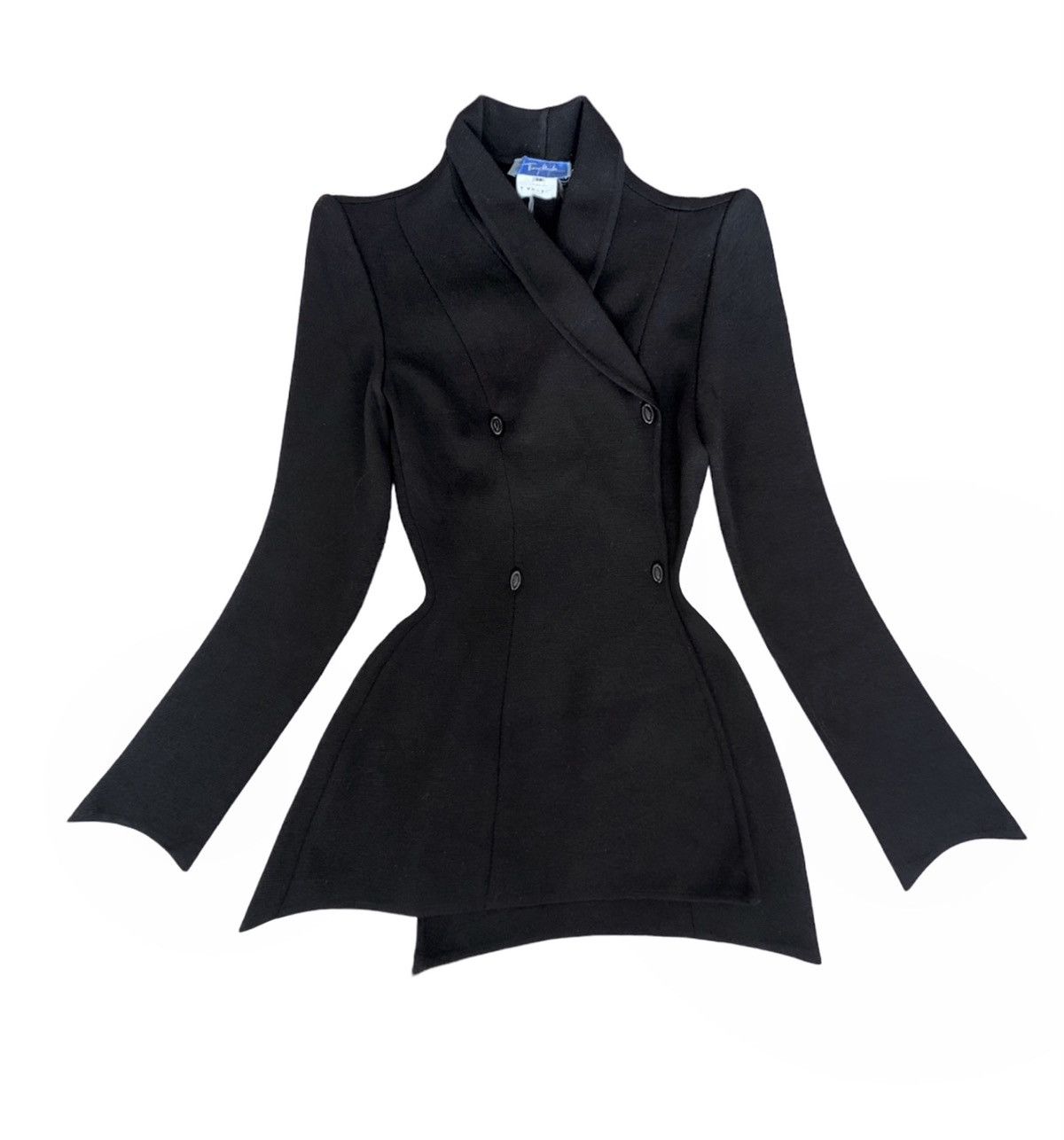 Veste En Cuir Suédé Vintage THIERRY MUGLER Années 90 - Taille 36 (S), Couleur Mauve, Occasion Très Bon état