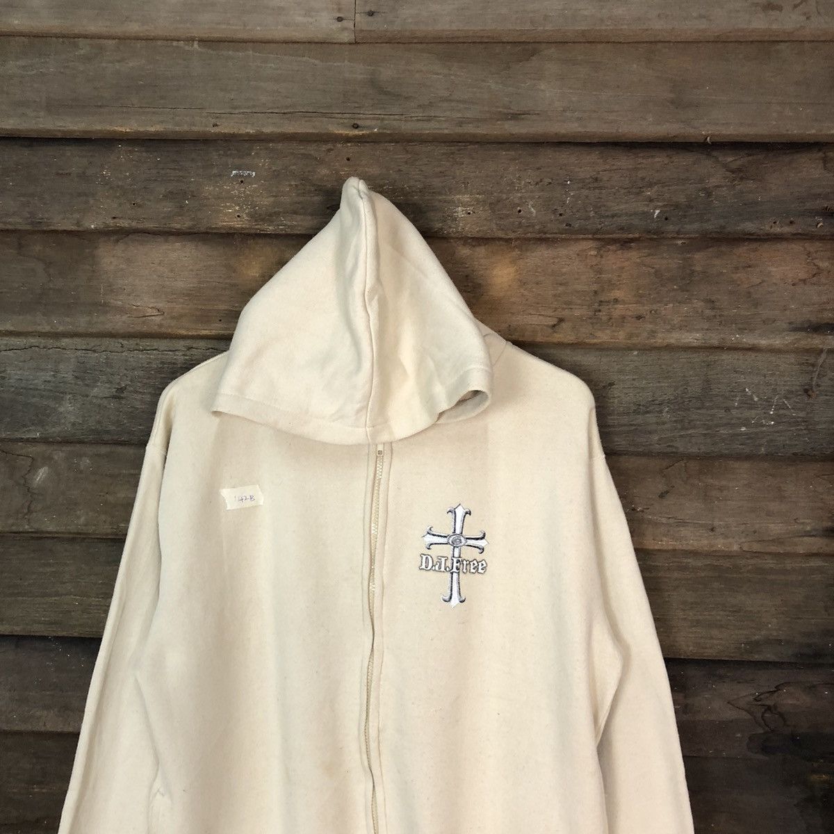 Japanese Brand Dj Free art Cream Hoodie sweatshirt #142B Size US L / EU 52-54 / 3 - 5 Thumbnail