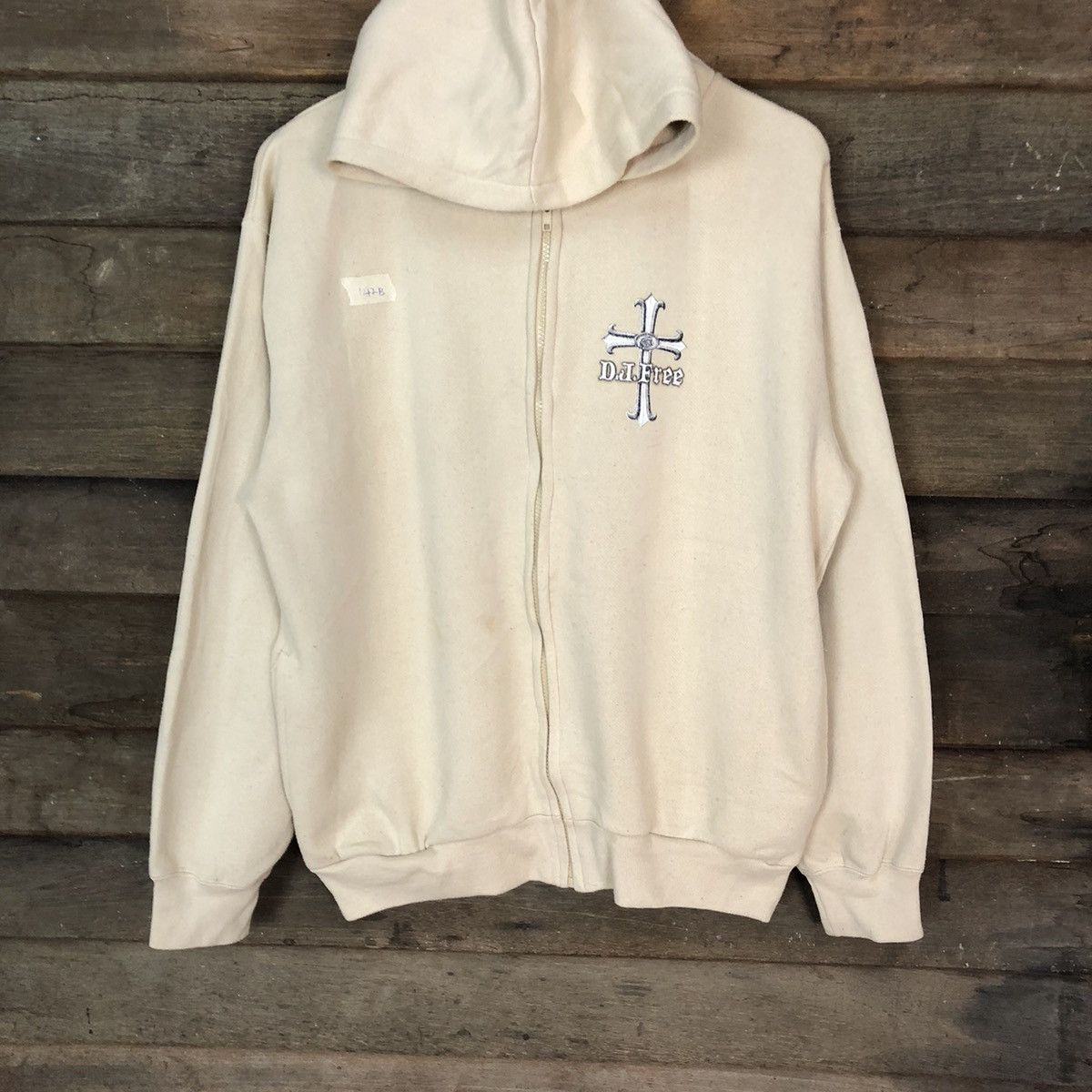 Japanese Brand Dj Free art Cream Hoodie sweatshirt #142B Size US L / EU 52-54 / 3 - 6 Thumbnail