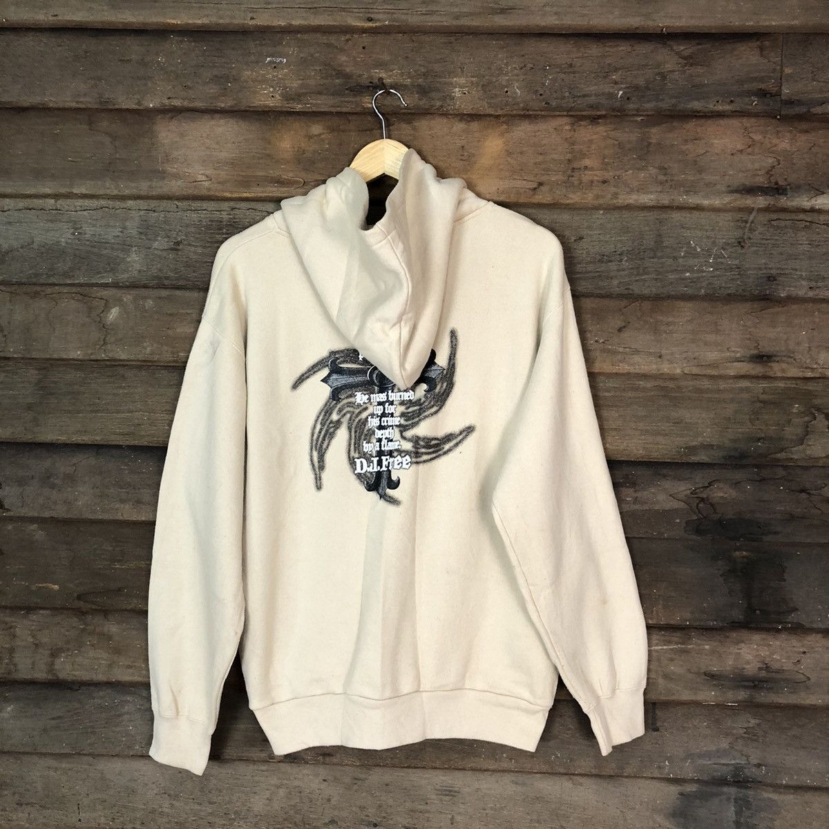 Japanese Brand Dj Free art Cream Hoodie sweatshirt #142B Size US L / EU 52-54 / 3 - 3 Thumbnail