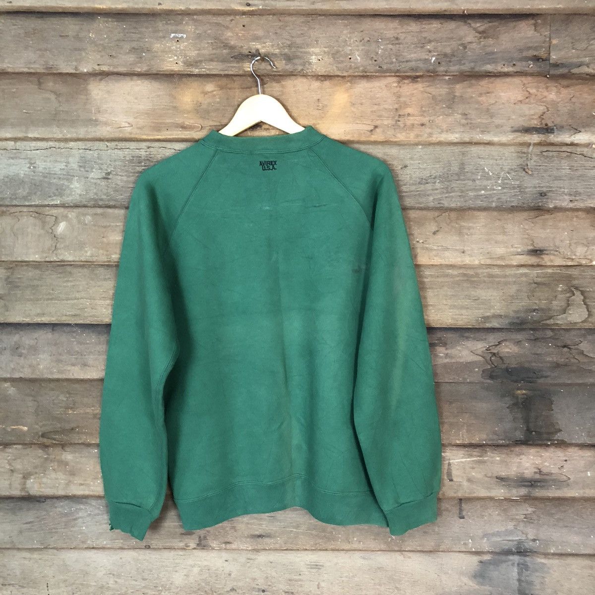 Avirex Avirex japan vintage plain Green Sweatshirt #067B Size US L / EU 52-54 / 3 - 9 Thumbnail