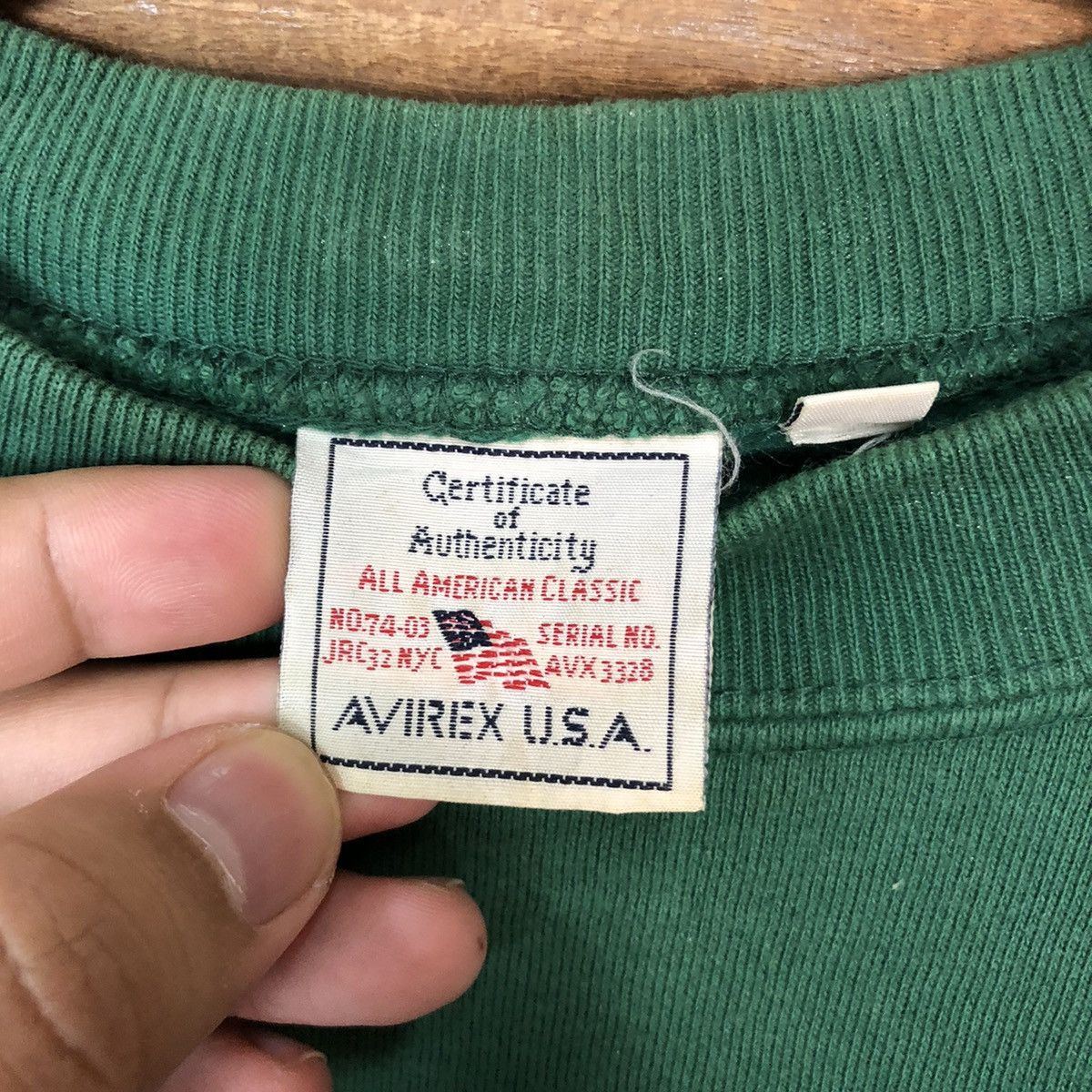Avirex Avirex japan vintage plain Green Sweatshirt #067B Size US L / EU 52-54 / 3 - 7 Thumbnail