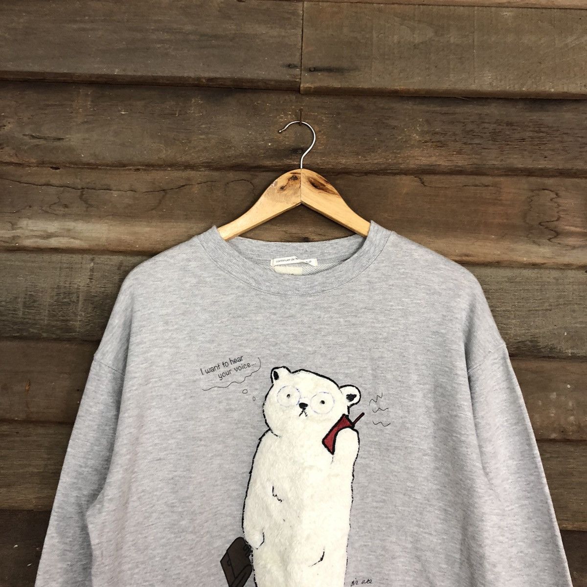 Japanese Brand Nice Claup White bear Grey Sweatshirt #101B Size US M / EU 48-50 / 2 - 2 Thumbnail