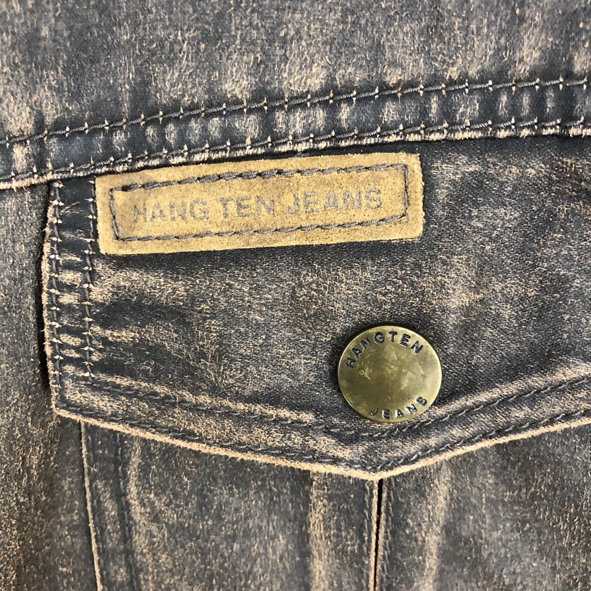 Hang Ten Hangten Jeans Leather Bikers Jacket Size US M / EU 48-50 / 2 - 10 Thumbnail