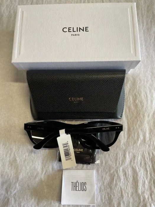 Celine Celine CL4086IS 01A Shiny Black Rhinestone Oval Sunglasses Size ONE SIZE - 6 Thumbnail