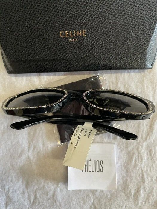 Celine Celine CL4086IS 01A Shiny Black Rhinestone Oval Sunglasses Size ONE SIZE - 8 Thumbnail