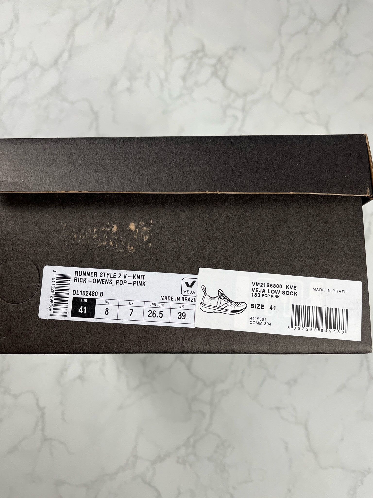 Rick Owens × Veja 🔥[SALE]🔥 Rick Owens x Veja Pop Pink Sock Vegan Sneakers Size US 8 / EU 41 - 13 Thumbnail