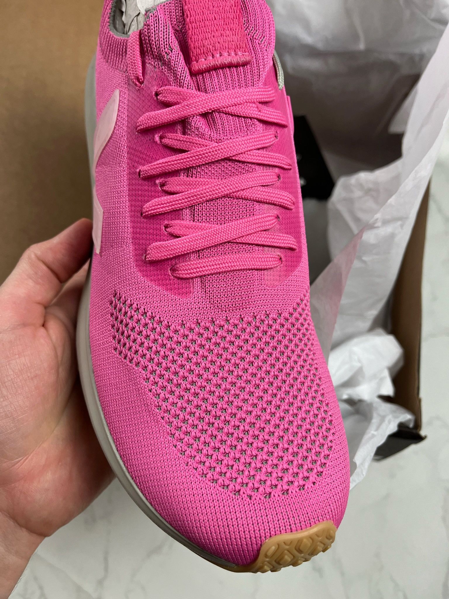 Rick Owens × Veja 🔥[SALE]🔥 Rick Owens x Veja Pop Pink Sock Vegan Sneakers Size US 8 / EU 41 - 10 Thumbnail