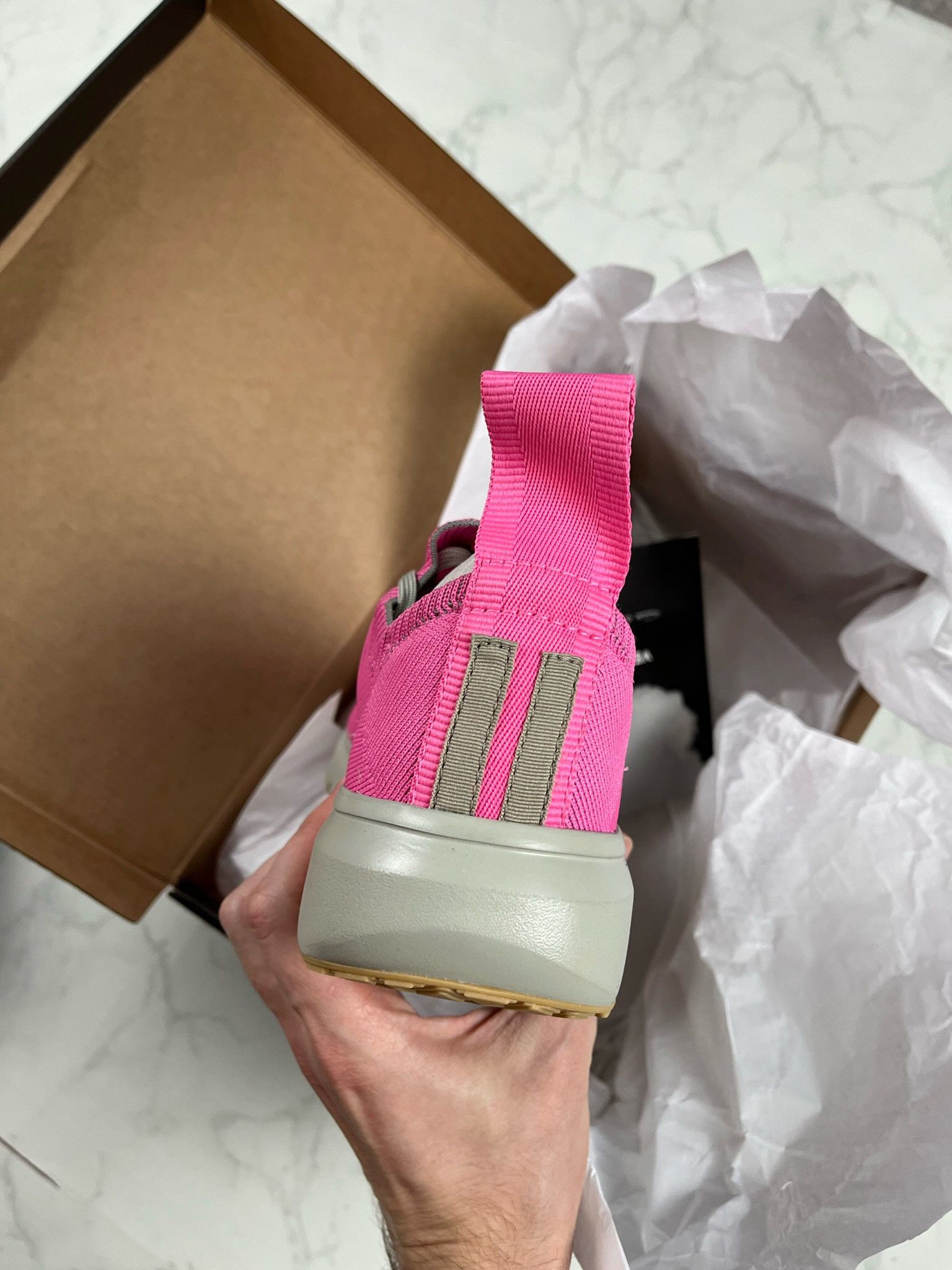 Rick Owens × Veja 🔥[SALE]🔥 Rick Owens x Veja Pop Pink Sock Vegan Sneakers Size US 8 / EU 41 - 8 Thumbnail