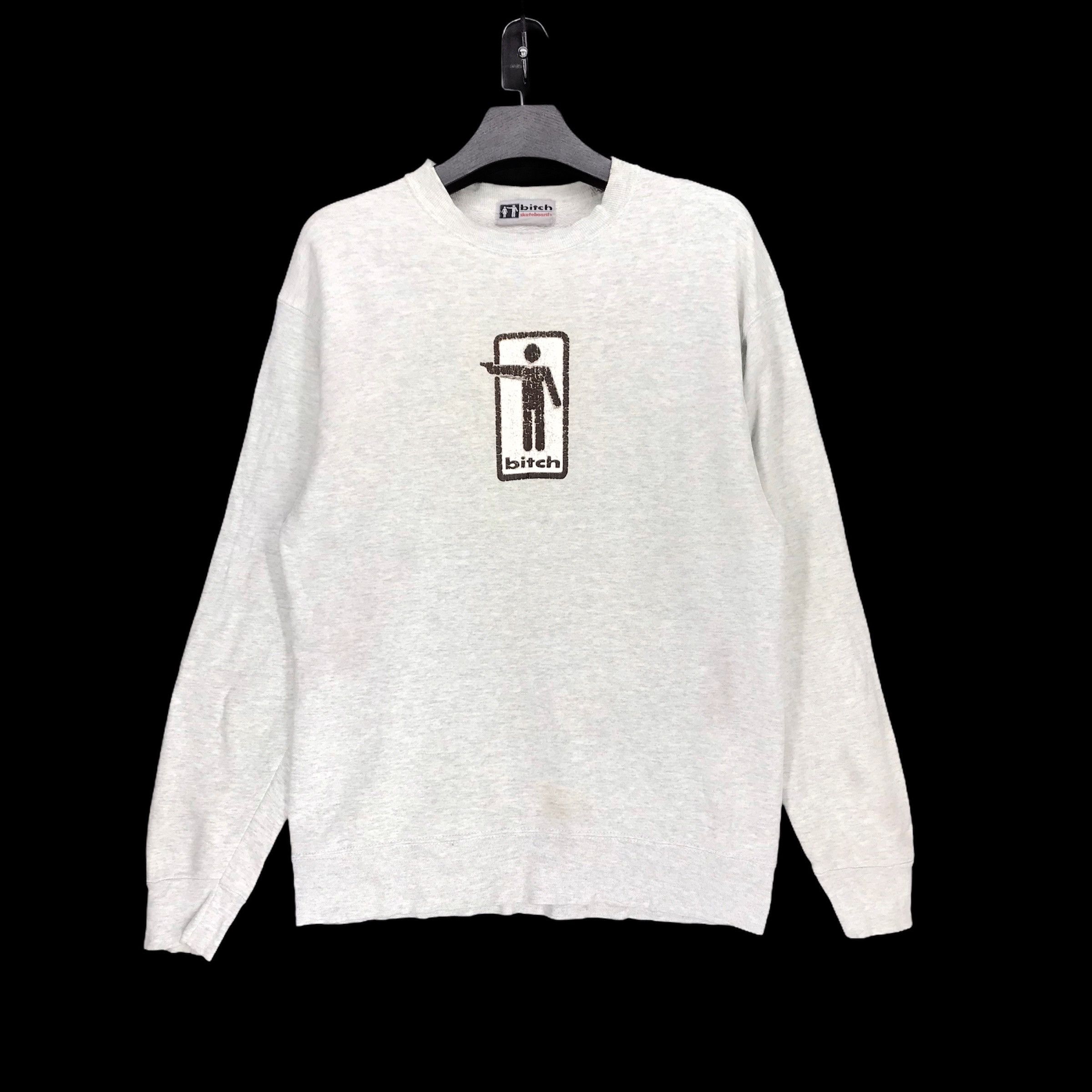 Pre-owned Vintage Bitch Skateboard Big Logo Sweatshirt 2867-110 In Gray
