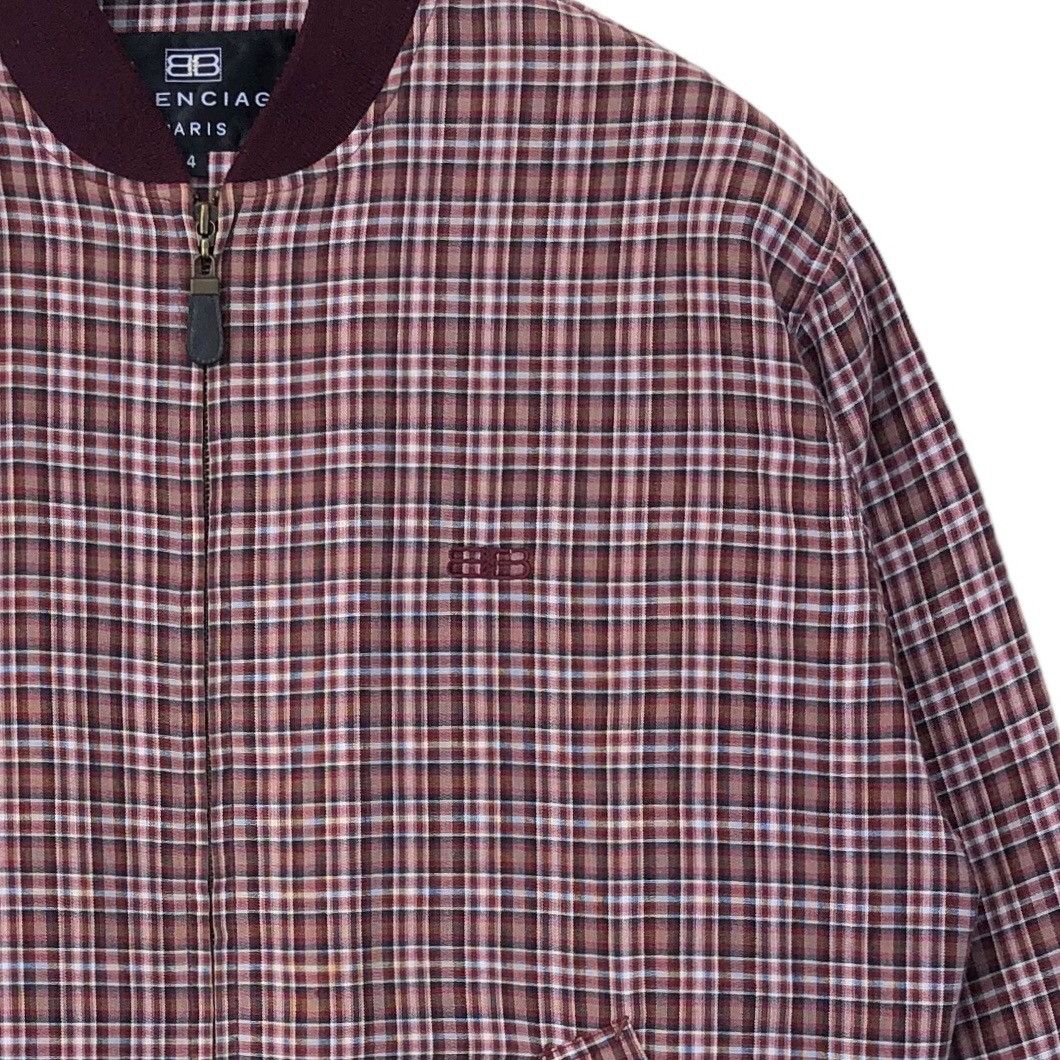 Balenciaga Balenciaga Paris Embroidery Logo Checked Bomber Jacket Size US L / EU 52-54 / 3 - 4 Thumbnail