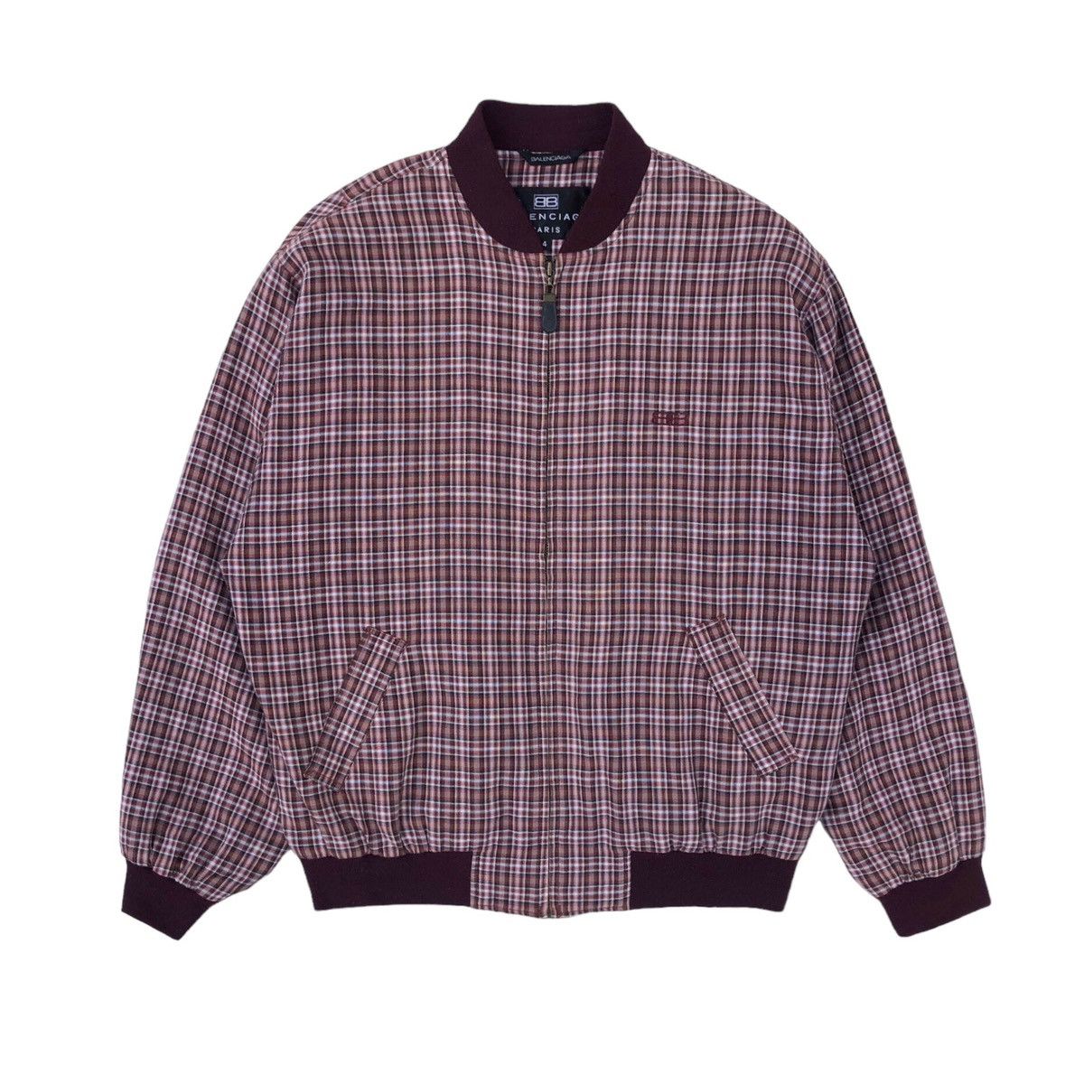 Balenciaga Balenciaga Paris Embroidery Logo Checked Bomber Jacket Size US L / EU 52-54 / 3 - 2 Thumbnail