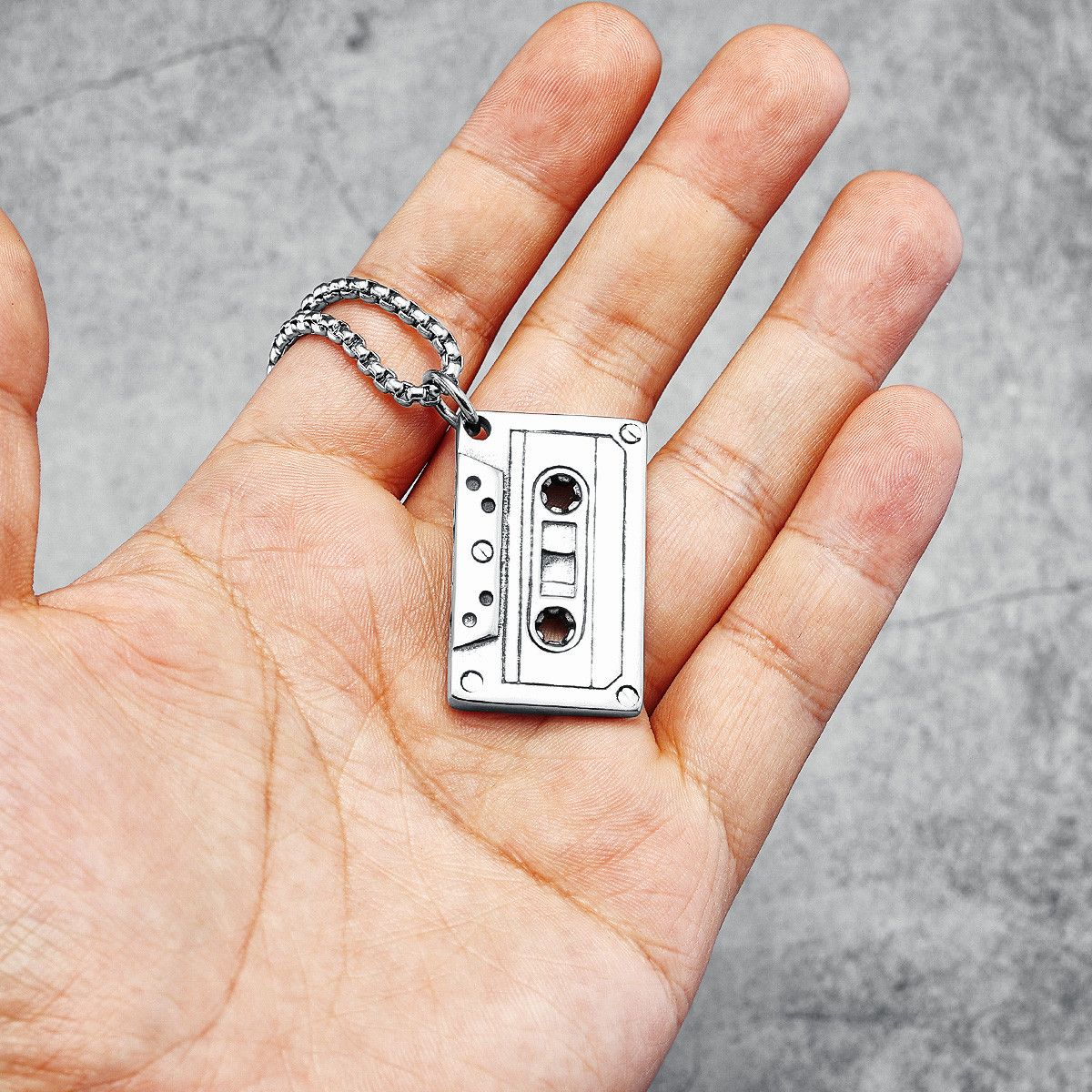 Jewelry Retro Cassette Tape Pendant Necklace Size ONE SIZE - 1 Thumbnail