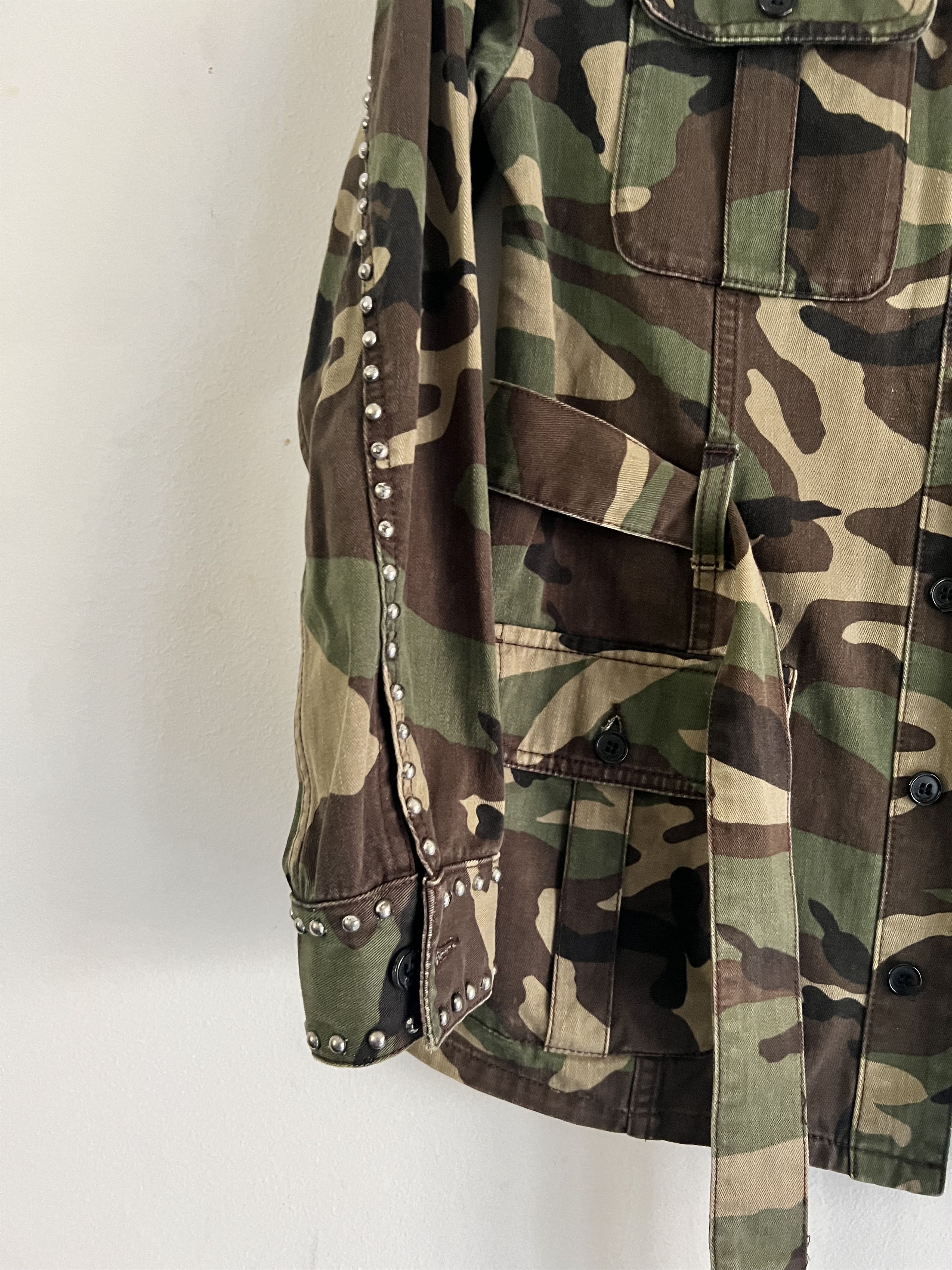 Hedi Slimane × Saint Laurent Paris Hedi Slimane Studded Camouflage Military Jacket Size US S / EU 44-46 / 1 - 5 Thumbnail
