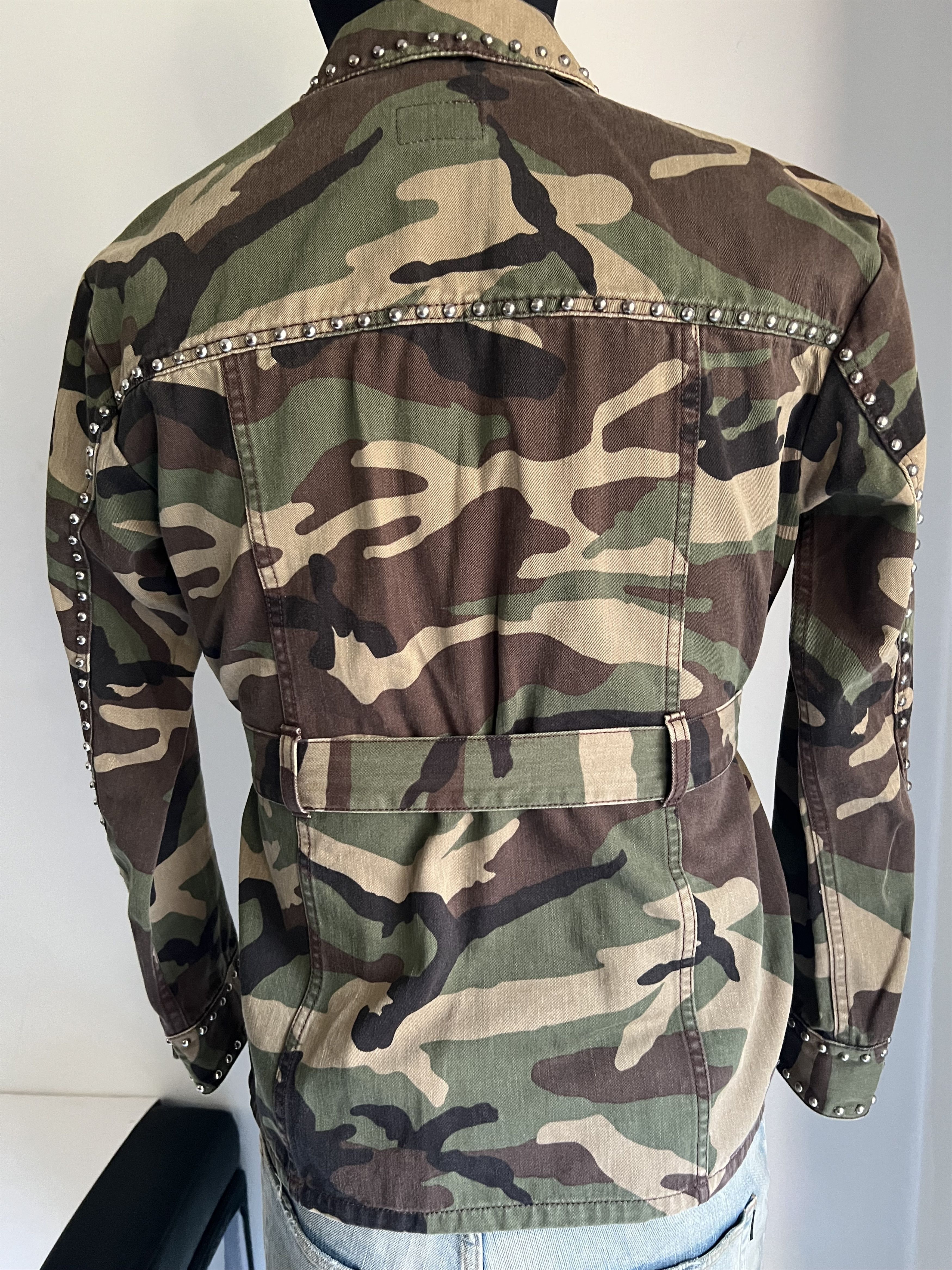 Hedi Slimane × Saint Laurent Paris Hedi Slimane Studded Camouflage Military Jacket Size US S / EU 44-46 / 1 - 8 Thumbnail
