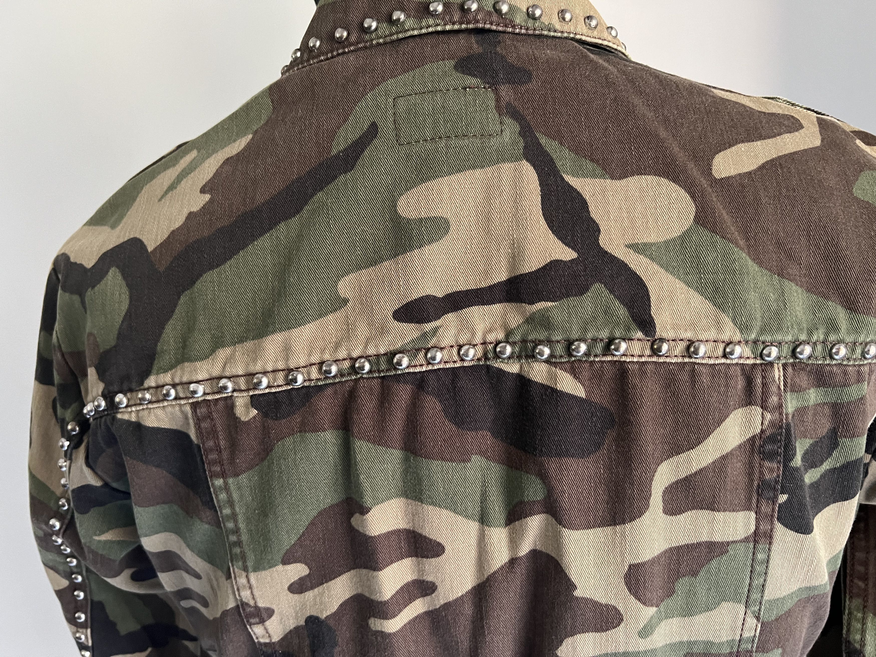 Hedi Slimane × Saint Laurent Paris Hedi Slimane Studded Camouflage Military Jacket Size US S / EU 44-46 / 1 - 6 Thumbnail