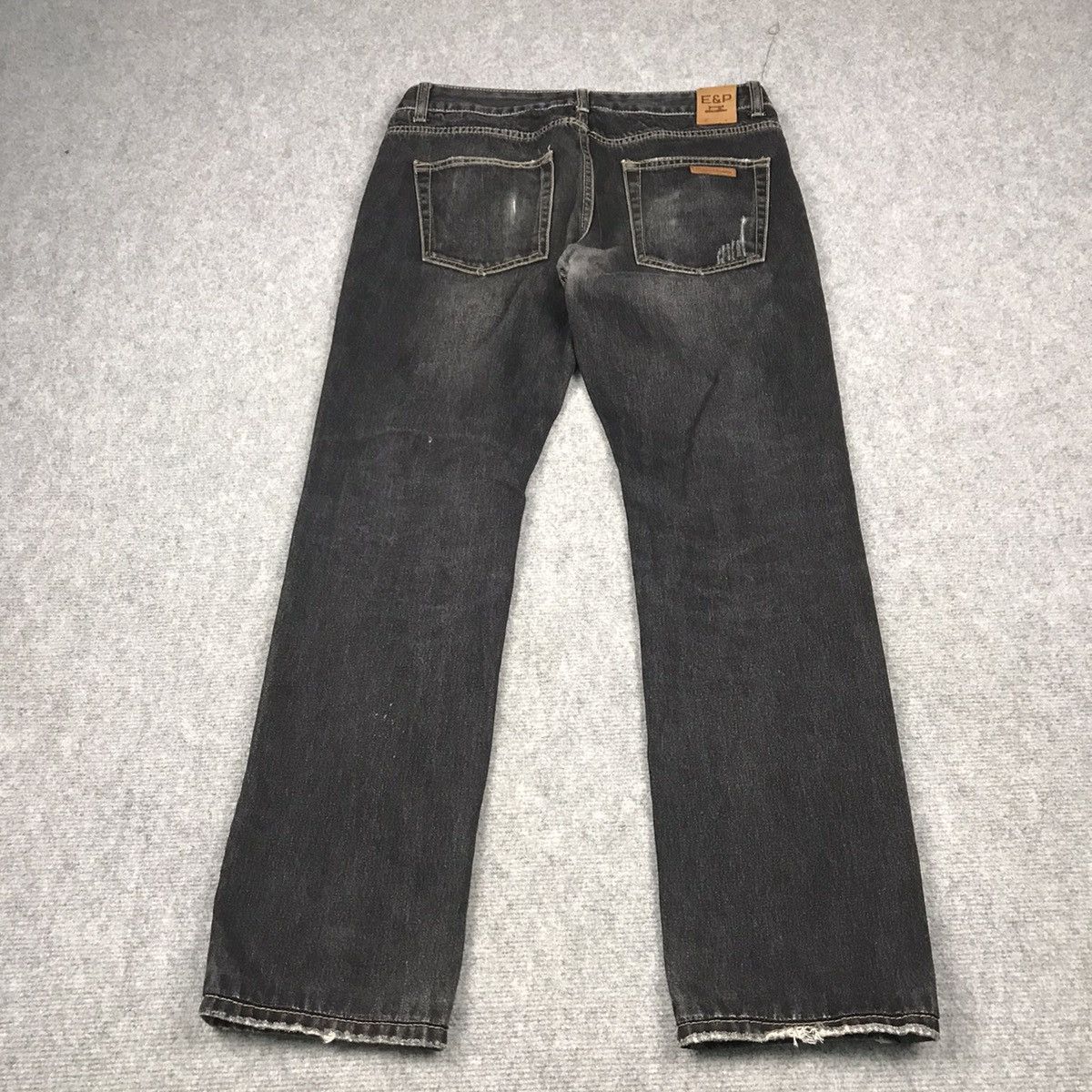 Japanese Brand FLARE DENIM ESPARI HOMME BLACK FADED DISTRESSED DENIM PANTS Size US 32 / EU 48 - 9 Thumbnail