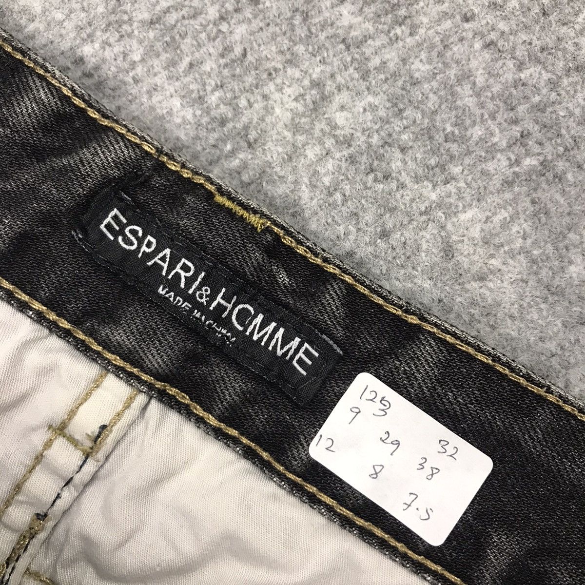 Japanese Brand FLARE DENIM ESPARI HOMME BLACK FADED DISTRESSED DENIM PANTS Size US 32 / EU 48 - 15 Thumbnail