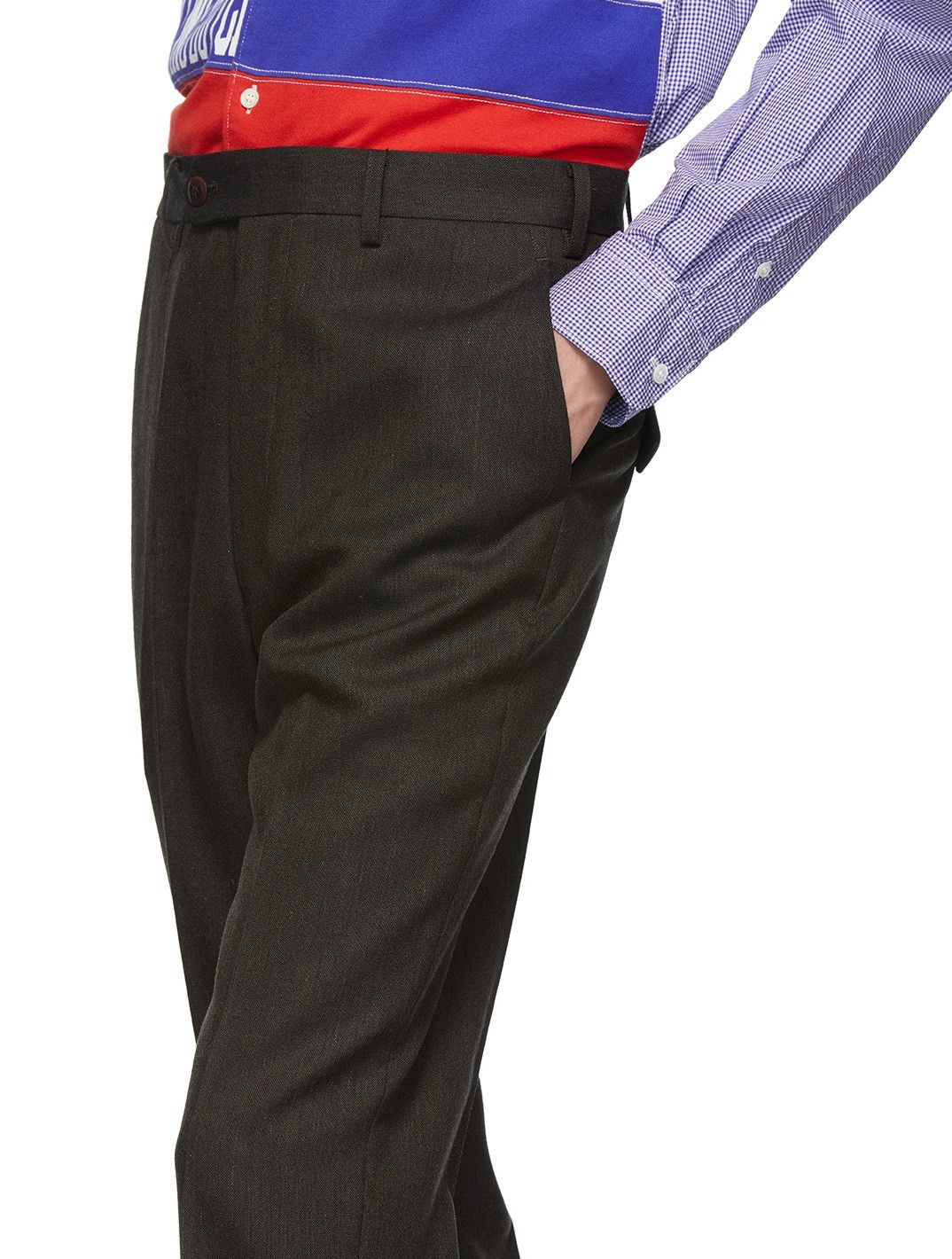 Junya Watanabe Junya FW19 Tapered Trousers - Brown Hopsack Wool Size US 30 / EU 46 - 3 Thumbnail