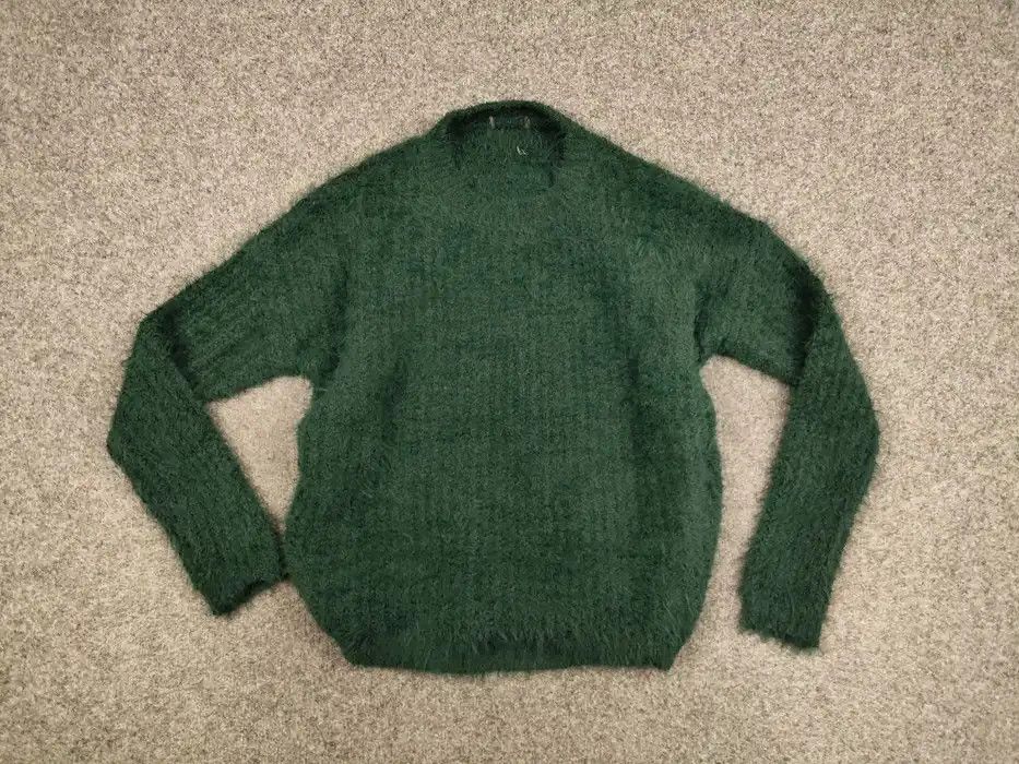 Japanese Brand Vintage 90's Japanese Green Mohair Style Fuzzy Sweater Hype Size US S / EU 44-46 / 1 - 6 Thumbnail