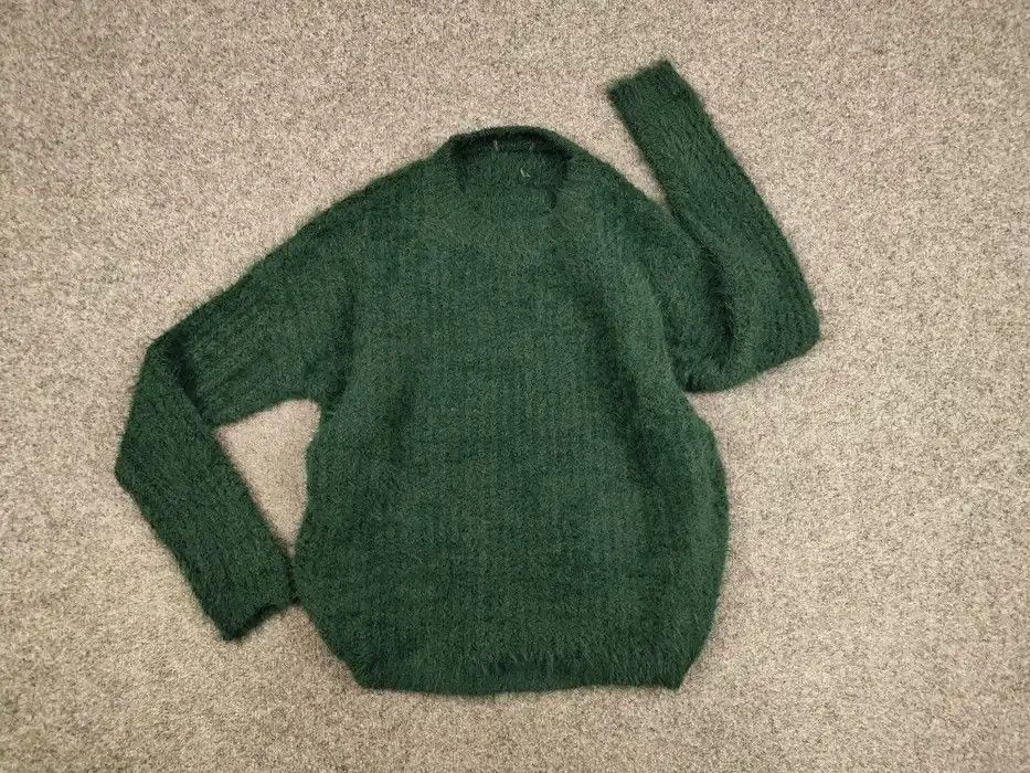 Japanese Brand Vintage 90's Japanese Green Mohair Style Fuzzy Sweater Hype Size US S / EU 44-46 / 1 - 7 Thumbnail
