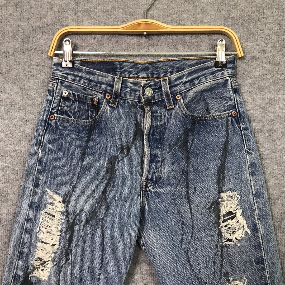 FLARED JEANS💥LEVIS 501 BUTTON 524 REPED DISTRESSED PANTS