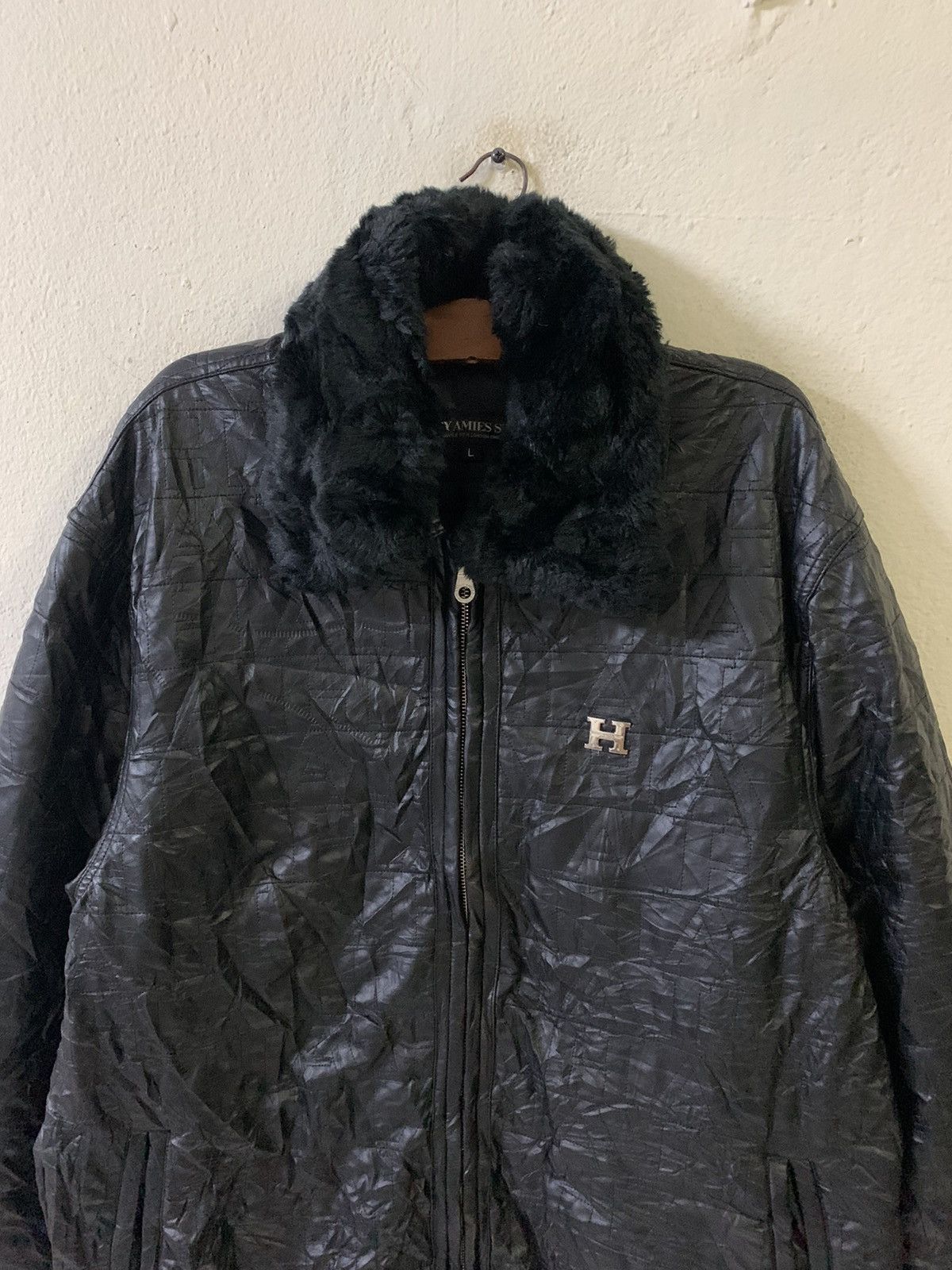 Hardy Amies Hardy Amies Monogram Leather Jacket Size US L / EU 52-54 / 3 - 4 Thumbnail