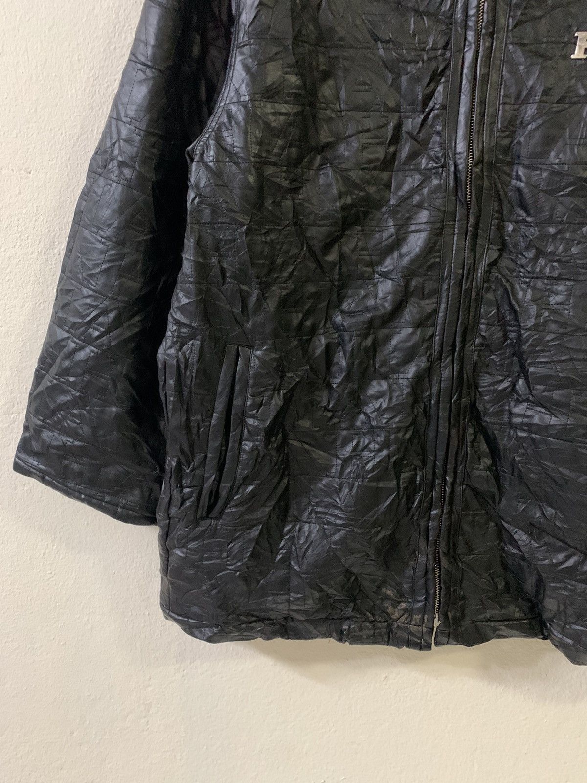 Hardy Amies Hardy Amies Monogram Leather Jacket Size US L / EU 52-54 / 3 - 3 Thumbnail