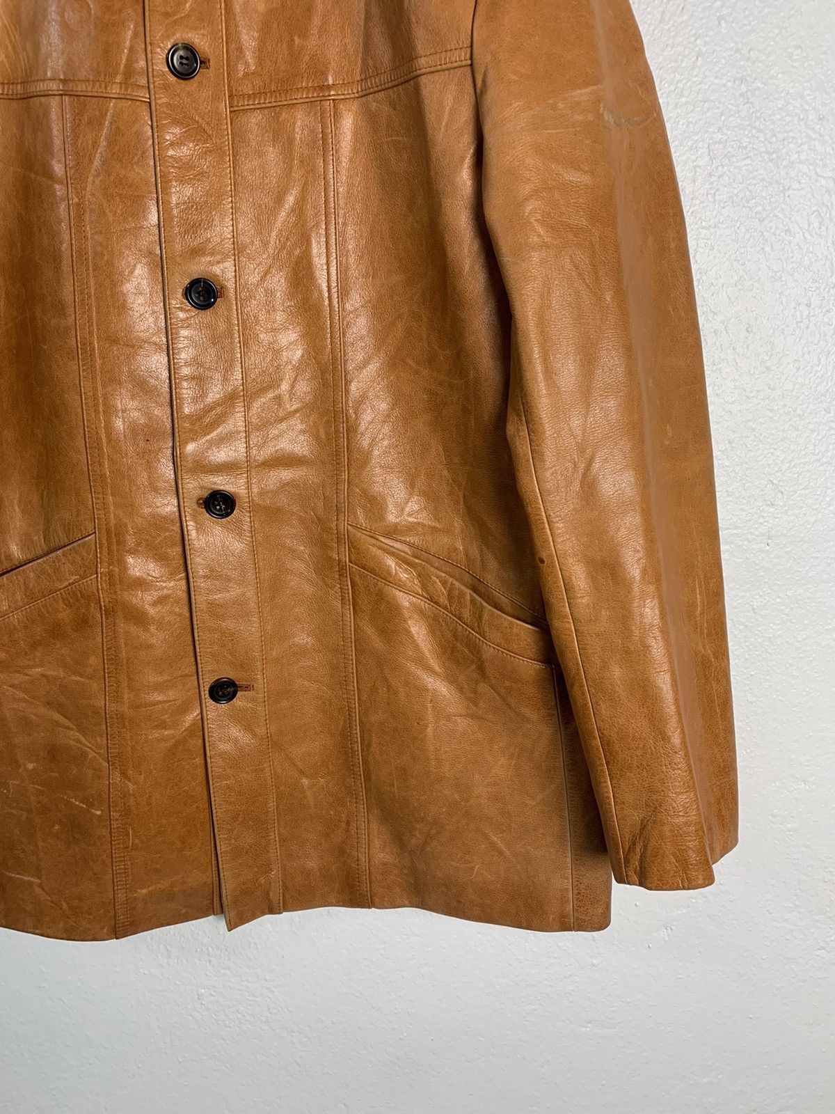 Japanese Brand Jun Men Leather Jacket Size US M / EU 48-50 / 2 - 2 Thumbnail