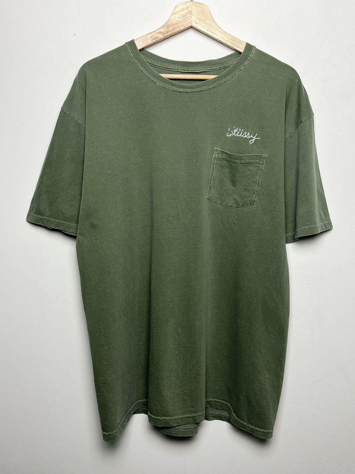 image of Stussy Y2K Vintage Army Tee in Olive, Men's (Size XL)
