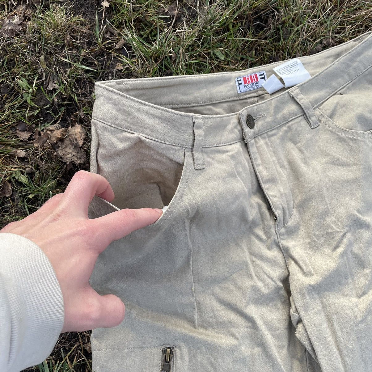 Vintage Vintage 90s Cargo Pants y2k Flared Parachute 30 Size 30" / US 8 / IT 44 - 7 Thumbnail