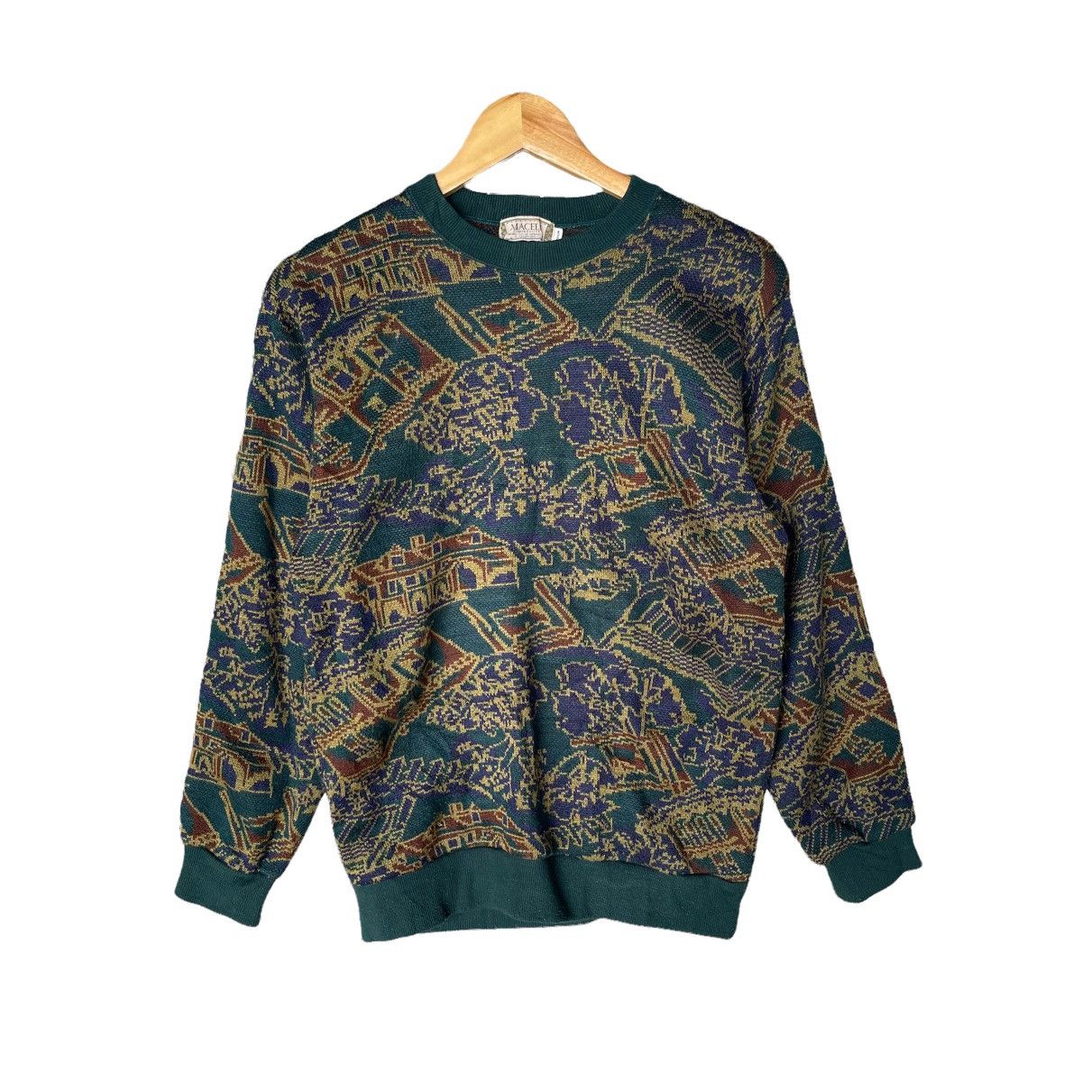 Art Comes First × Vintage Maceli Art Abstract Pattern Knitted Sweater Size US M / EU 48-50 / 2 - 1 Thumbnail
