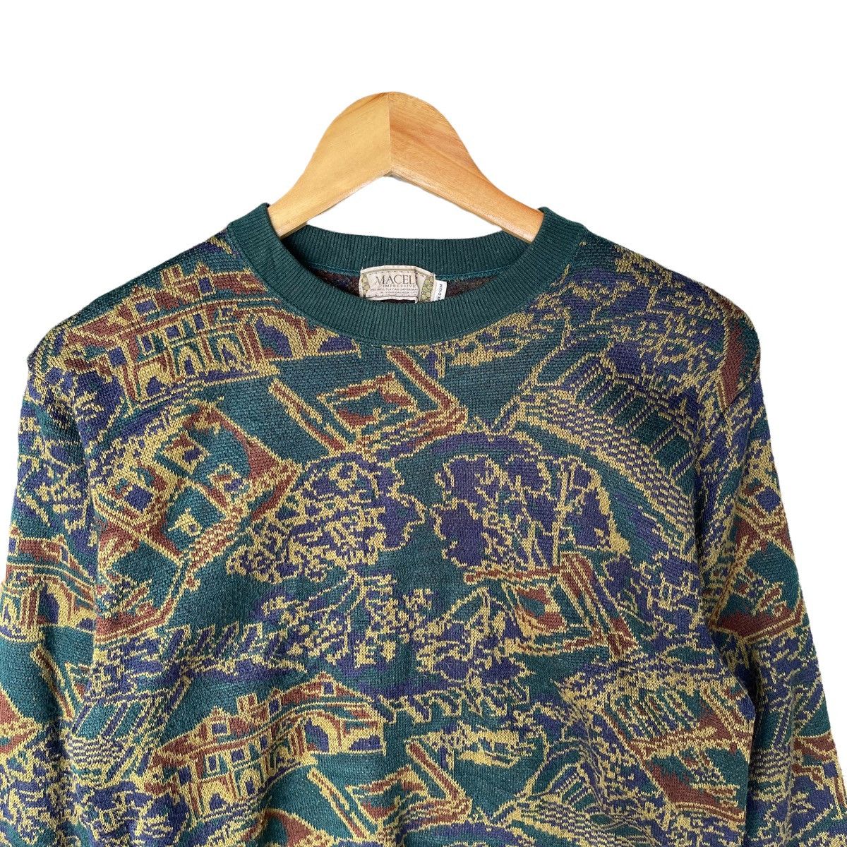 Art Comes First × Vintage Maceli Art Abstract Pattern Knitted Sweater Size US M / EU 48-50 / 2 - 2 Thumbnail