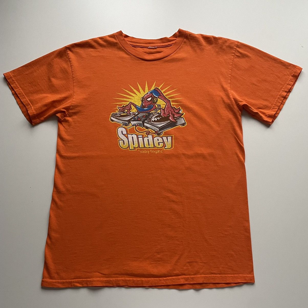 Marvel Comics × Vintage Vintage Spidey “sticky fingahz” Spider-Man Parody T Shirt Size US L / EU 52-54 / 3 - 1 Thumbnail