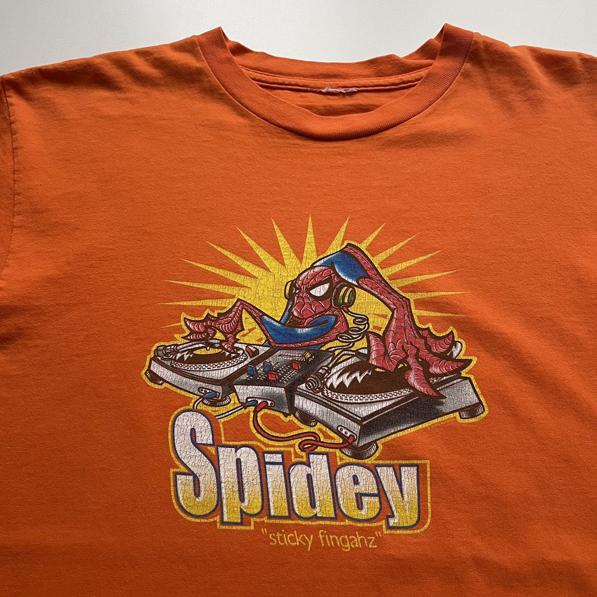 Marvel Comics × Vintage Vintage Spidey “sticky fingahz” Spider-Man Parody T Shirt Size US L / EU 52-54 / 3 - 2 Thumbnail
