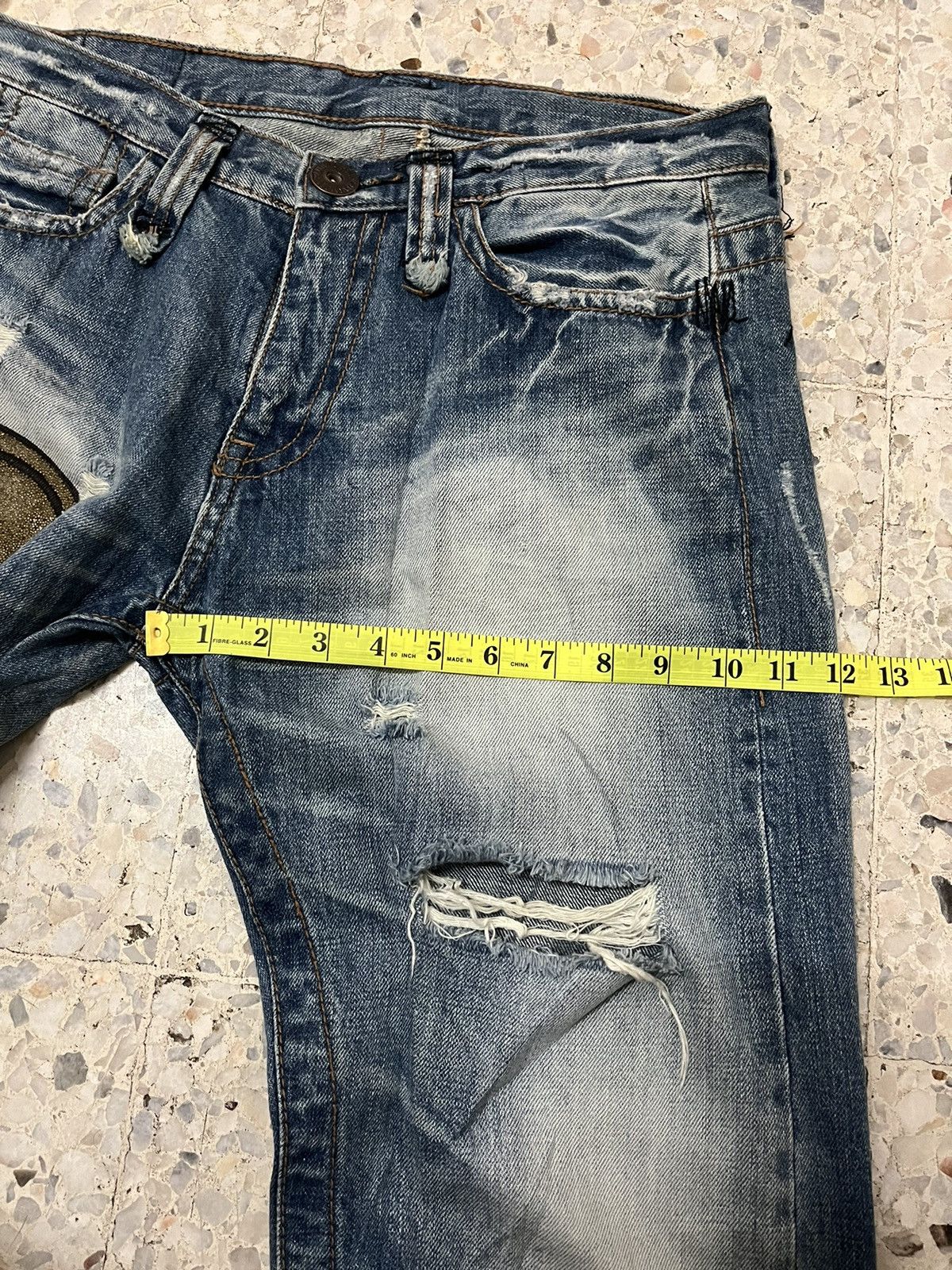 Japanese Brand Japanese brand skull distress denim Size US 33 - 13 Thumbnail