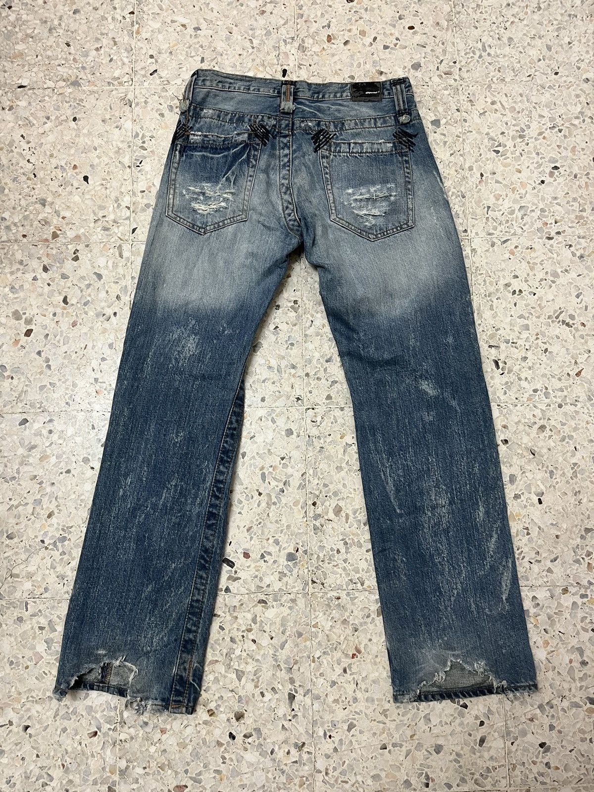 Japanese Brand Japanese brand skull distress denim Size US 33 - 4 Thumbnail