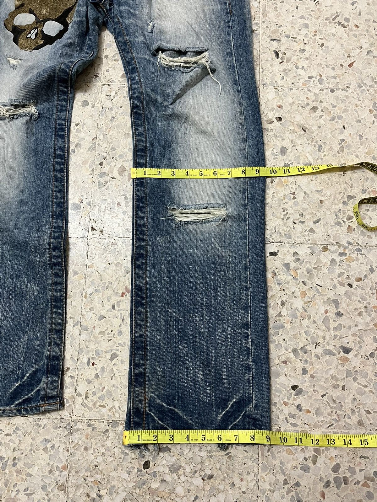 Japanese Brand Japanese brand skull distress denim Size US 33 - 12 Thumbnail