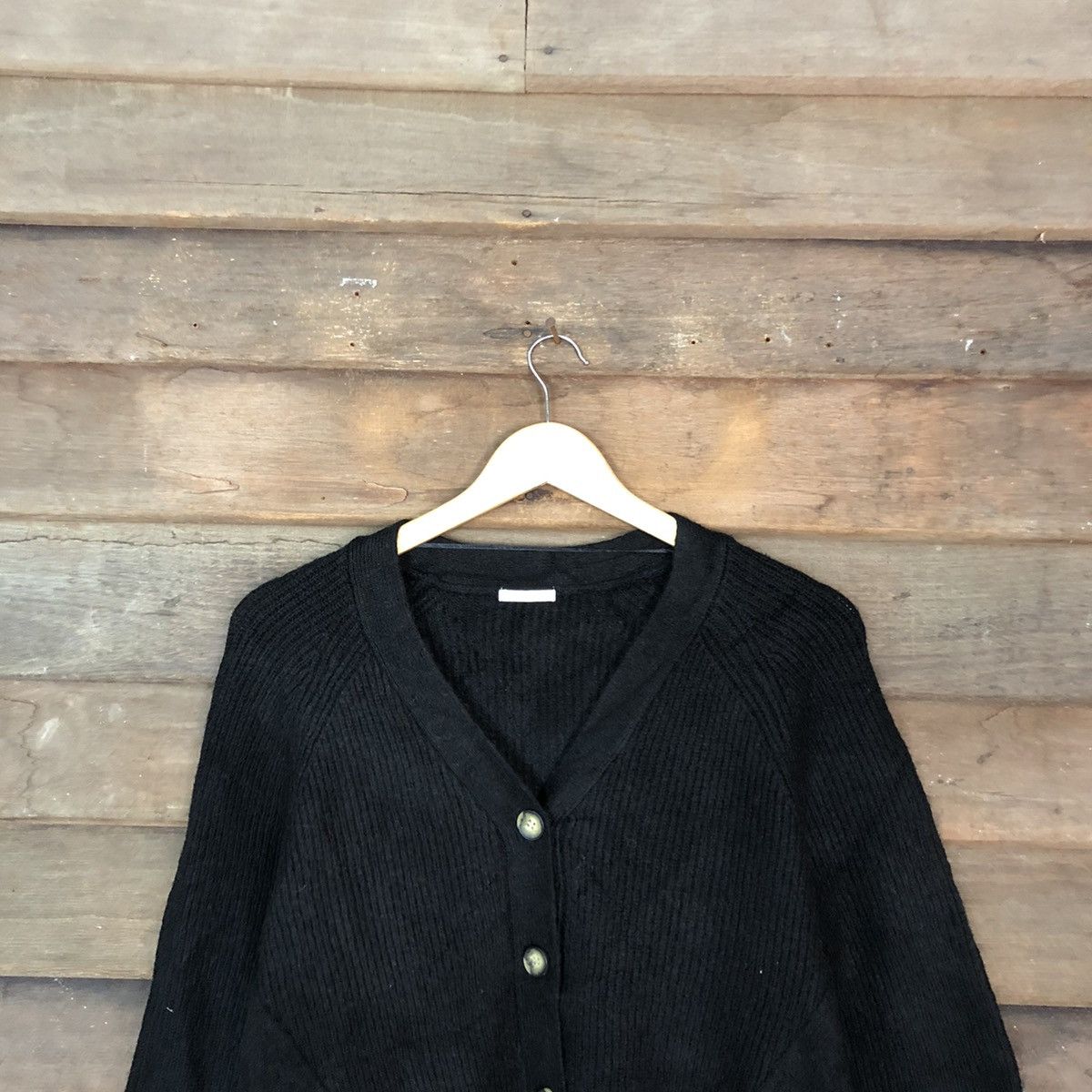 Japanese Brand Vintage GU Cardigan Plain black (knit fabric) Size US M / EU 48-50 / 2 - 2 Thumbnail