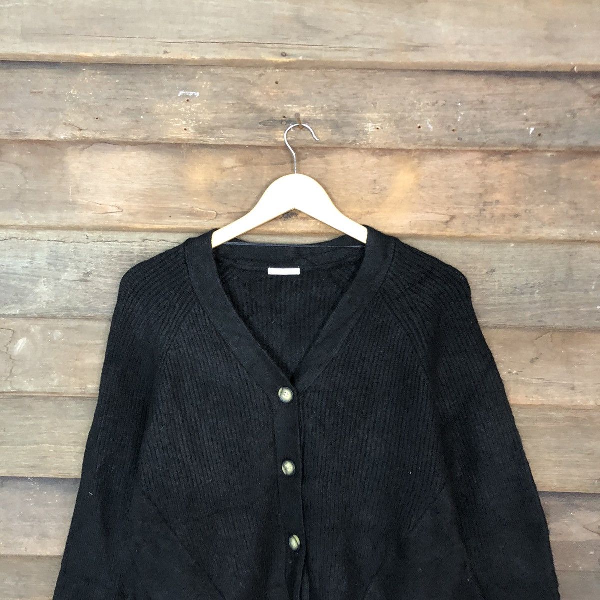 Japanese Brand Vintage GU Cardigan Plain black (knit fabric) Size US M / EU 48-50 / 2 - 9 Thumbnail