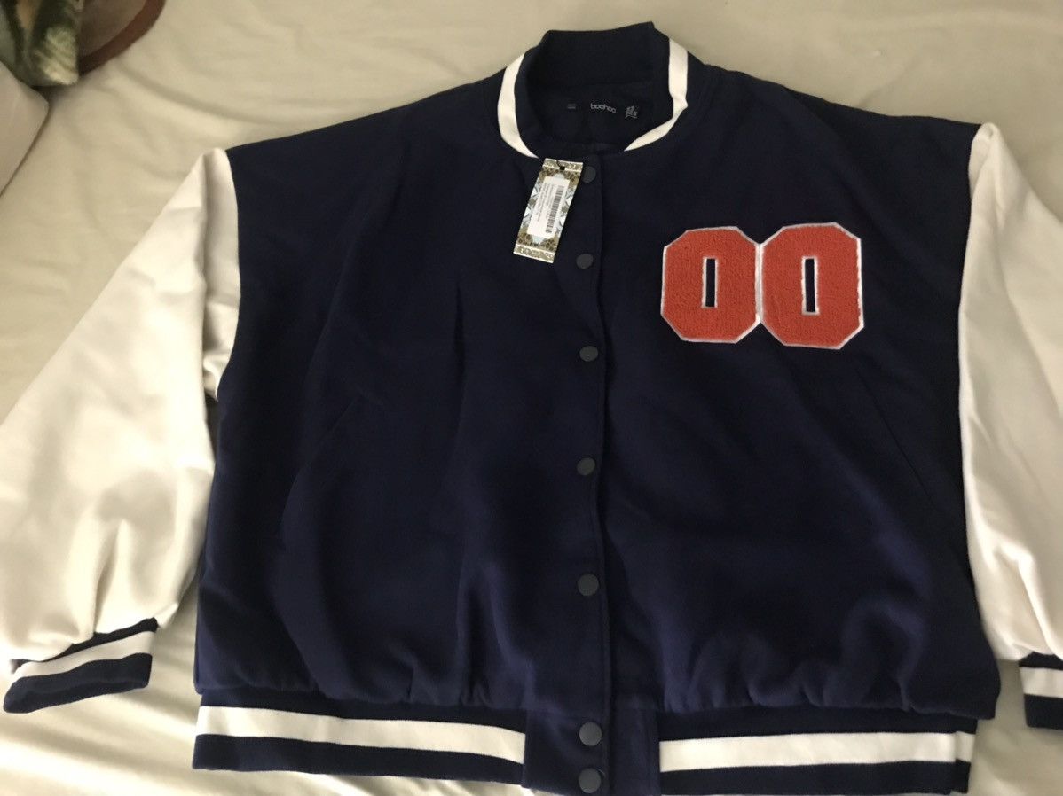 Boohoo OVERSIZED 00 COLORBLOCK VARSITY BOMBER JACKET Size L / US 10 / IT 46 - 2 Thumbnail