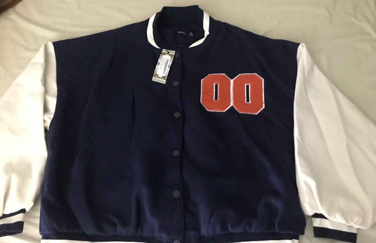 Boohoo OVERSIZED 00 COLORBLOCK VARSITY BOMBER JACKET Size L / US 10 / IT 46 - 1 Thumbnail