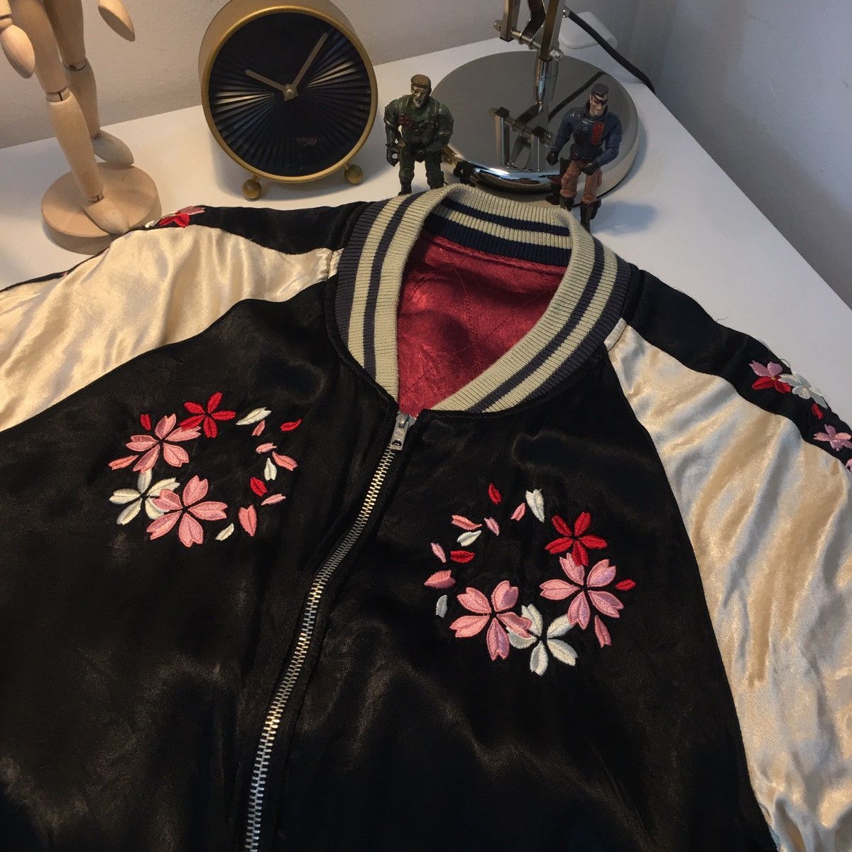 IOLANI 💥Iolani Sukajan Black Cherry Blossom Reversible Souvenir Size US M / EU 48-50 / 2 - 6 Thumbnail