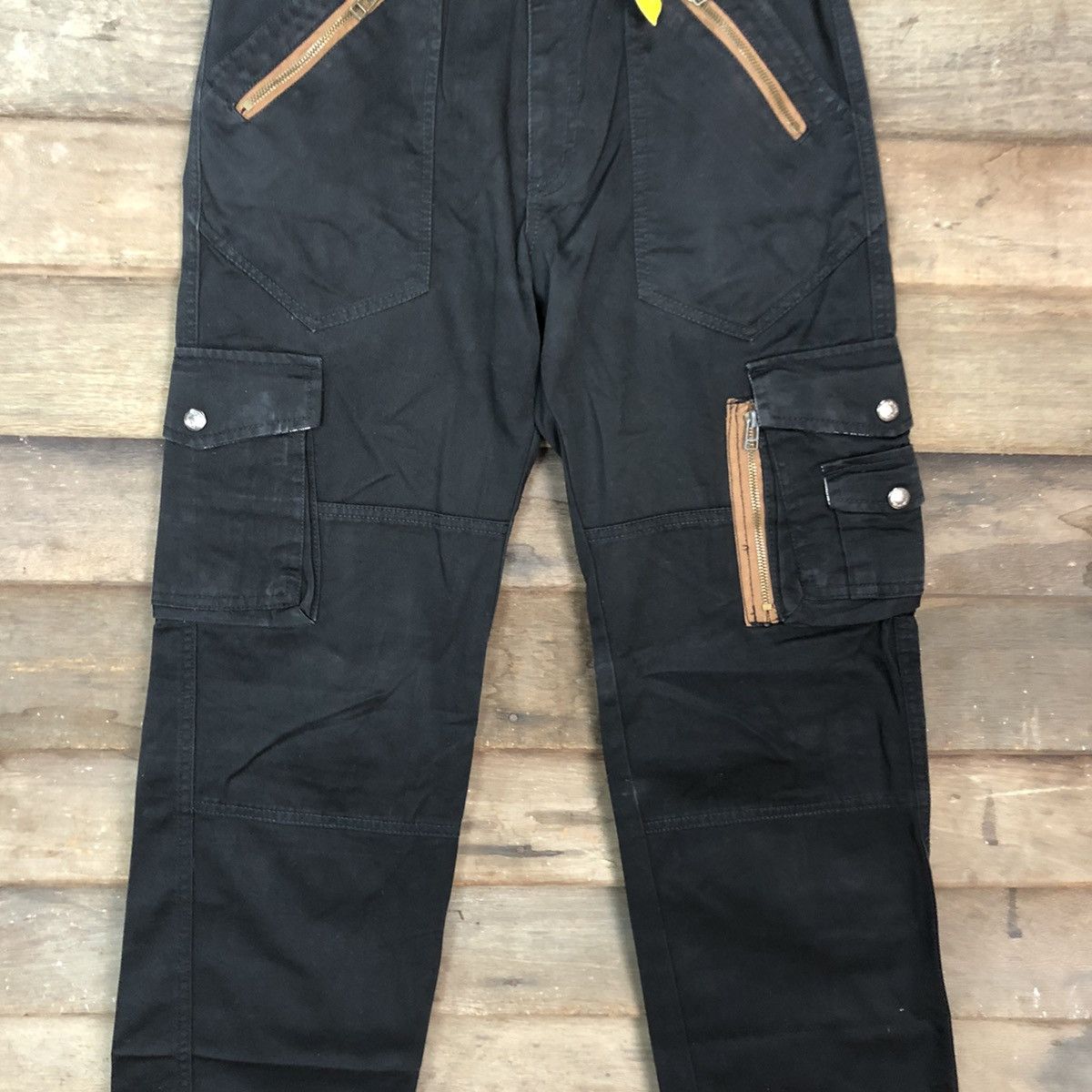 Edition Japan Double Focus Black Multipocket Cargo Pants #3315 Size US 28 / EU 44 - 4 Thumbnail