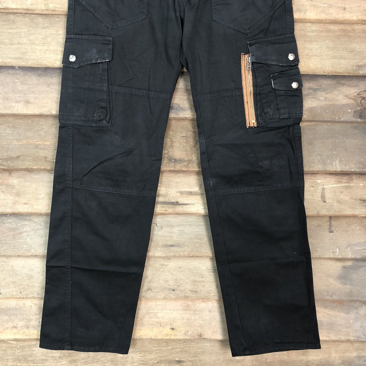 Edition Japan Double Focus Black Multipocket Cargo Pants #3315 Size US 28 / EU 44 - 3 Thumbnail